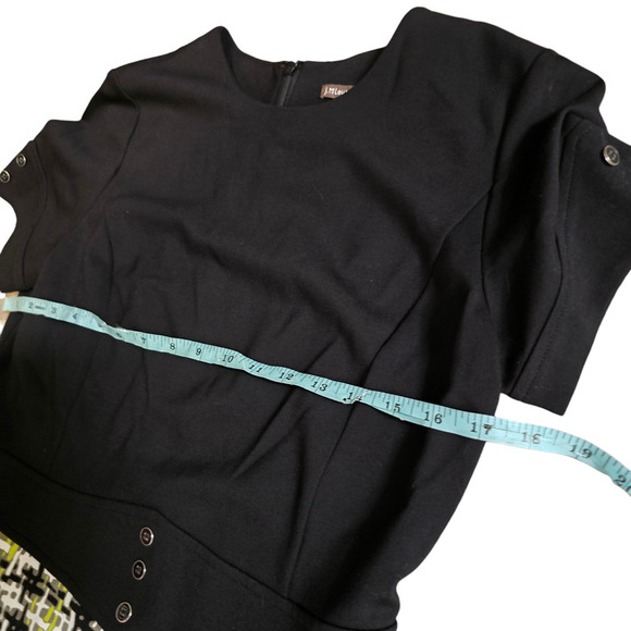 J. McLaughlin Women's Short Sleeve Abstract Print Sheath Dress Black medium - Picture 6 of 8